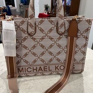 Michael Kors Gigi Large Empire Logo Jacquard Tote Bag